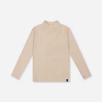 Big Kids Girl Brushed Rib Mock Neck Top