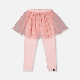 Big Kids Girl Leggings with Integrated Tulle Skirt
