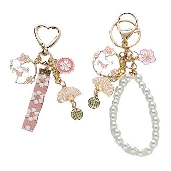 2 pc Keychains Set Cute Keychain Bag Charms for Purse