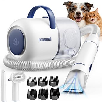 Oneisall Dog Grooming Vacuum 15000Pa Suction Pet Grooming Clippers with 4 Tools 2L Dust Canister