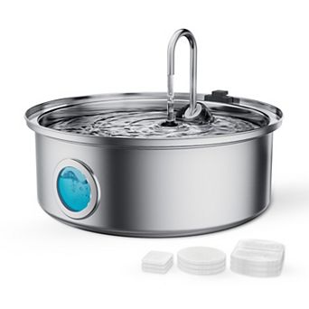 Oneisall 7L 236oz Large Dog Water Fountain For Dog Cat Multii-Pet Stainless Steel Bowl