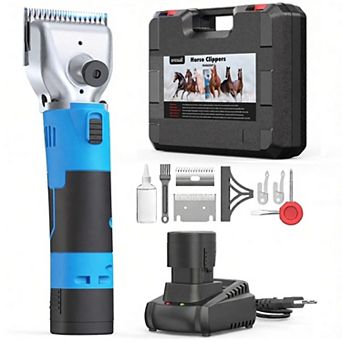 Oneiall Professional Cordless Horse Grooming Clippers Heavy Duty for Thick Coat 4 Hour Battery