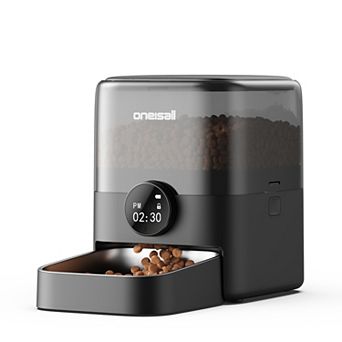 Oneisall 3L Smart Cat Feeder Large Kibble Automatic Pet Food Dispenser Stainless Steel Bowl