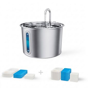 2L 67oz Stainless Steel Cat Water Fountain for Small Pets Automatic Cat Water Dispenser