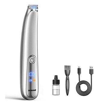 Oneisall Cordless Dog Cat Paw Trimmer LED Light 2 Speed 1.5 Hour For Ear Face Toes Sensitive Area