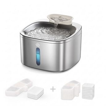 Oneisall 3.5L 118oz Cat Water Fountain Automatic Pet Water Dispenser Stainless Steel Bowl