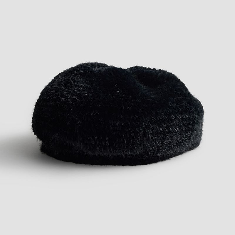 Women's Busbee Style Soft Winter Artist Beret Hat, Black