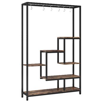 Tribesigns 70.9" Plant Stand, Large Flower Bonsai Shelf with 6 S Hanging Hooks