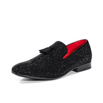 Men's Rhinestone Tassel Dress Loafers
