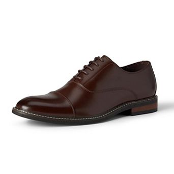 Brown Cap Toe Lace-Up Shoes for Men