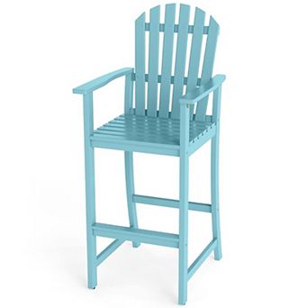YIORTWO Tall Acacia Wood Adirondack Chair Armrest Footrest Patio Deck Backyard