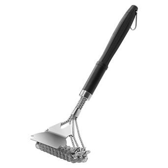 YIORTWO Bristle Free Stainless Steel Grill Cleaning Brush With Scraper 17 Inch BBQ Grate Cleaner