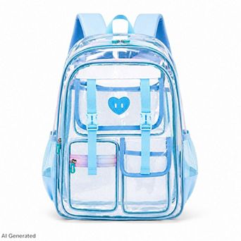 Clear Backpack with Multiple Pockets and Padded Straps