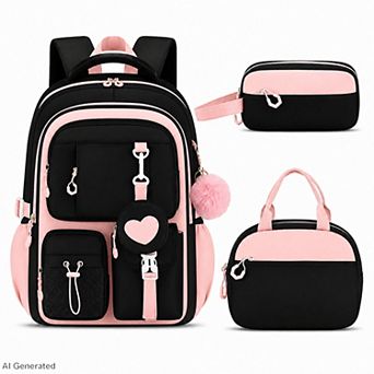 3 pc School Backpack Lunch Bag Pencil Case Set