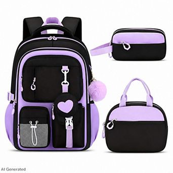 3 pc School Backpack Lunch Bag Pencil Case Set