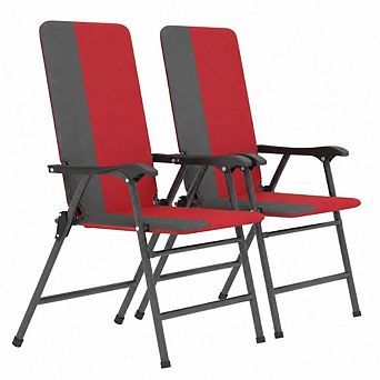 WOW PIONEER High Back Folding Outdoor Chairs Set of 2 with Padded Seats