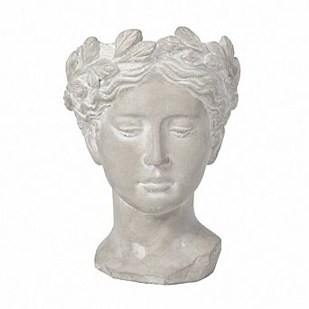 WOW PIONEER Cement Head Planter Indoor Outdoor Home Garden Decor Accent
