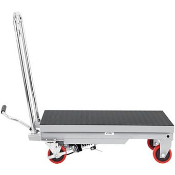 YIORTWO Hydraulic Lift Table Cart 500 lbs Manual Scissor Lift Cart with Wheels