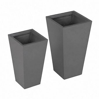 WOW PIONEER 2-Pack Indoor Outdoor Stackable Plant Pot Set with Drainage Holes