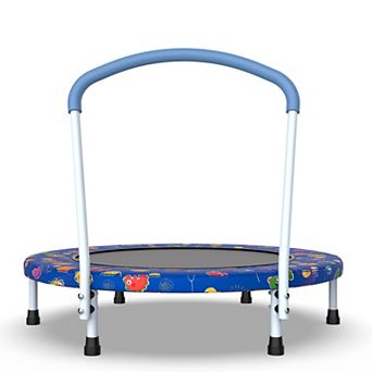 KWPZQEB 36" Mini Round Trampoline with Handle for Indoor, Outdoor