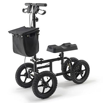 YIORTWO Folding Knee Scooter with 12 Inch All Terrain Wheels Dual Brakes