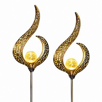 Solar outdoor garden lights with bronze finish, weather-resistant pathway and lawn decor, 2-pack