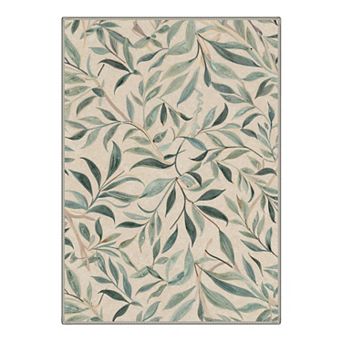 GENIMO Botanical Leaf Area Rug Nature Foliage Washable Indoor Rug for Living Room Bedroom