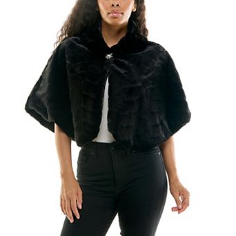 Women's Nina Leonard Faux Fur Caplet Bolero