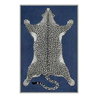 GENIMO Vintage Leopard Hide Area Rug, Animal Print Washable Rug for Living Room Bedroom