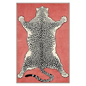 GENIMO Vintage Leopard Hide Area Rug, Animal Print Washable Rug for Living Room Bedroom