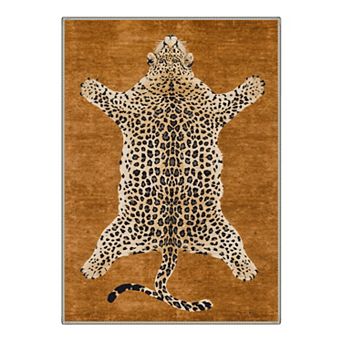 GENIMO Vintage Leopard Hide Area Rug, Animal Print Washable Rug for Living Room Bedroom