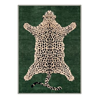 GENIMO Vintage Leopard Hide Area Rug, Animal Print Washable Rug for Living Room Bedroom