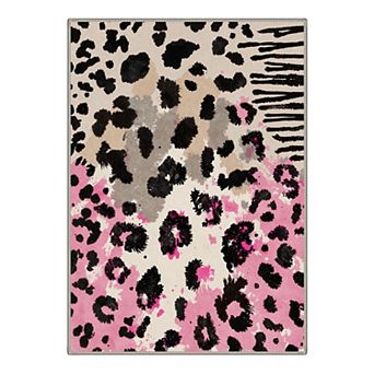 GENIMO Mixed Animal Print Area Rug, Abstract Splash Pattern Washable Rug for Living Room Bedroom