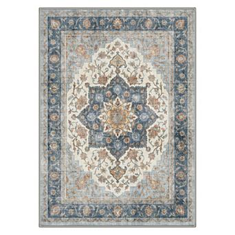 GENIMO Vintage Floral Medallion Persian Washable Area Rug