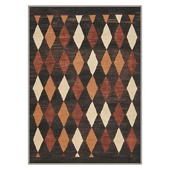 GENIMO Vintage Diamond Geometric Washable Area Rug