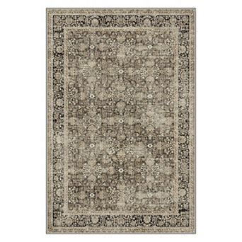GENIMO Vintage Allover Floral Border Washable Area Rug