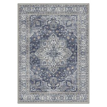 GENIMO Vintage Floral Medallion Persian Washable Area Rug