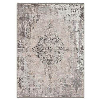 GENIMO Vintage Distressed Pattern Area Rug, Soft Non Slip Indoor Rug