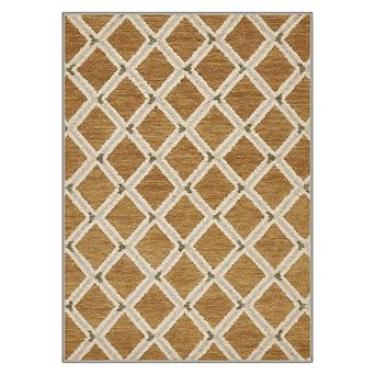 GENIMO Vintage Checkered Diamond Washable Area Rug