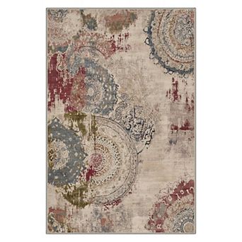 GENIMO Vintage Distressed Pattern Area Rug, Soft Non Slip Indoor Rug