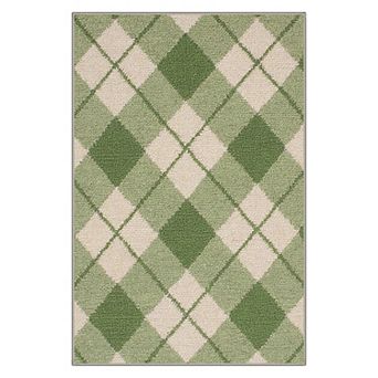 GENIMO Vintage Argyle Check Washable Area Rug