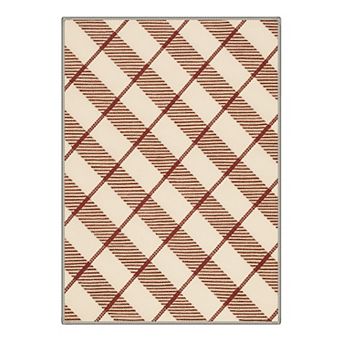 GENIMO Washable Geometric Lattice Rug, Non Slip Low Pile Stain Resistant Carpet