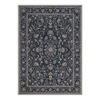 GENIMO Washable Traditional Floral Rug, Non Slip Low Pile Stain Resistant Carpet