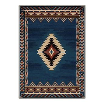GENIMO Washable Southwestern Geometric Area Rug, Non Slip Low Pile Stain Resistant Carpet