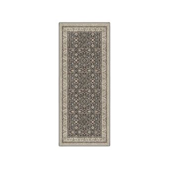 GENIMO Washable All‑Over Floral Area Rug, Non Slip Low Pile Stain Resistant Carpet