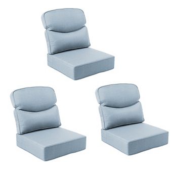 6 pc 6inch Thick 24" x 24" Deep Seat Cushion & Back Pillow with Removable Covers Outdoor