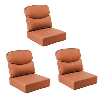 6 pc 6inch Thick 24" x 24" Deep Seat Cushion & Back Pillow with Removable Covers Outdoor