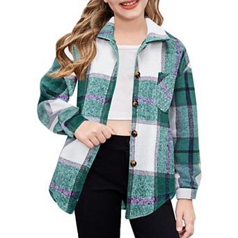 Arshiner Girls Womens Flannel Shirts Fashion Button Down Shirts Long Sleeve Soft