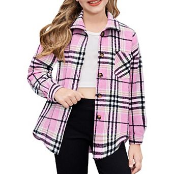 Arshiner Girls Womens Flannel Shirts Fashion Button Down Shirts Long Sleeve Soft