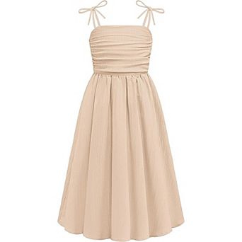 Arshiner Girls Maxi Dresses Spaghetti Strap Ruffle Hem Sleeveless Flowy Summer Cami Dress